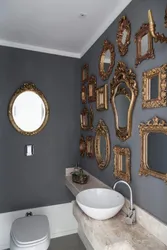 Bathroom decor on the entire wall photo