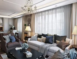 Long Living Room Design With Windows