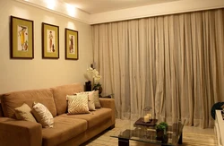 How to choose the right color of curtains for the living room interior photo