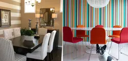 Photo of stripes in the kitchen interior