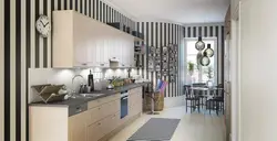 Striped kitchen walls photo