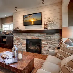 Kitchens with a fireplace in your home design photo