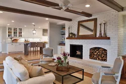 Kitchens with a fireplace in your home design photo