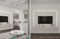 Кухня Гасцёўня З Тэлевізарам Дызайн Фота