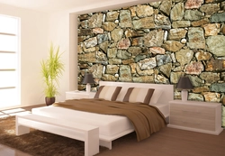 Stone in the bedroom design photo