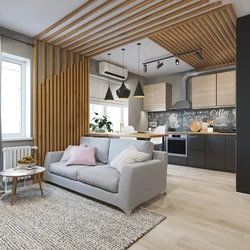 Design living room kitchen 35 m