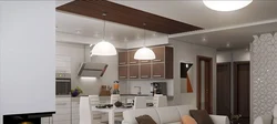 Дизайн гостиная кухня 35 м