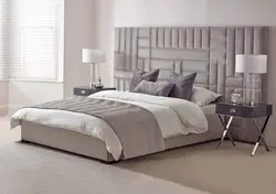 Бистари хокистарӣ бо headboard нарм дар дохили хоб сурат