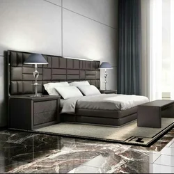 Бистари Хокистарӣ Бо Headboard Нарм Дар Дохили Хоб Сурат