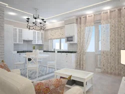 Дизайн кухни гостиной с 2 окнами фото