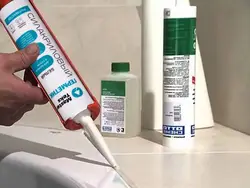 Waterproof bathroom sealant photo