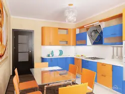 Orange Blue Kitchen Interior