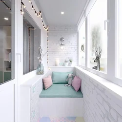 Loggia design in a modern style in light colors