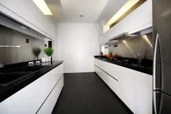 Photo of kitchen with white floor