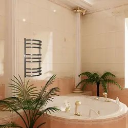 Bathroom interior in peach color