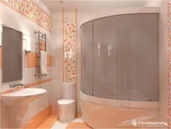 Интерьер ванной в персиковом цвете