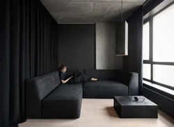 Interior of a dark room in an apartment