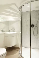 Shower Cabin In A Small Bathroom Without Toilet Photo