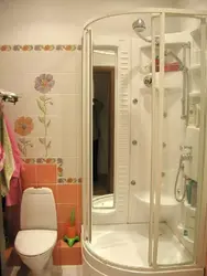 Shower cabin in a small bathroom without toilet photo