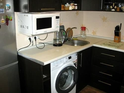 Kitchen set for a small kitchen corner photo with washing machine