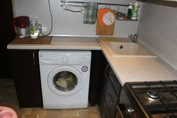 Kitchen set for a small kitchen corner photo with washing machine
