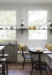 Kitchen interior table by the window
