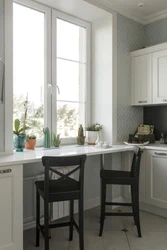 Kitchen interior table by the window