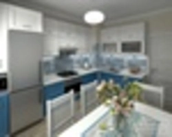 Kitchen Design Gray And Blue