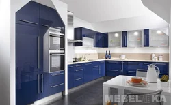 Mətbəx dizaynı boz və mavi