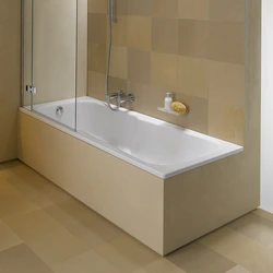 Bathtub and shower cabin in one photo
