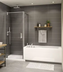 Bathtub And Shower Cabin In One Photo