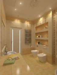 Bath Design With Built-In Shelves