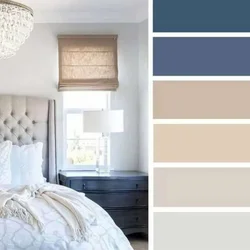 Color Combination In The Bedroom Interior With Blue