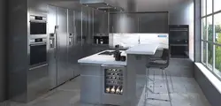 Mətbəx daxili fotoşəkildə paslanmayan polad