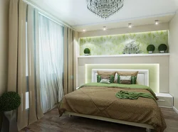 Bedroom in beige-green tones design photo