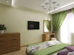 Bedroom In Beige-Green Tones Design Photo