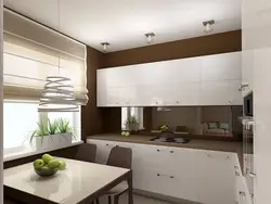 Kitchen in brown and white color design photo