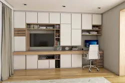 Ҳуҷраи зиндагӣ бо мизи компютерӣ акс