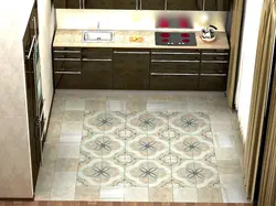 Фото полов из плитки для маленькой кухни