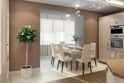 Beige floor in the kitchen interior