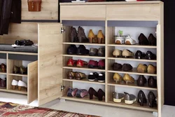 Hallway closet and shoe rack photo