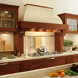 Fireplace hoods in the kitchen interior photo