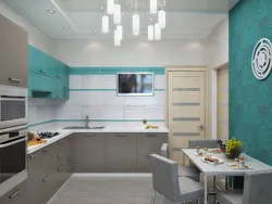 Kitchen 12 m2 with balcony design