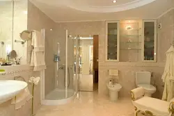 Bathroom design photo in beige tones photo