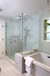 Bathroom design with shower and bathtub at the same time