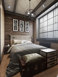Loft style in the bedroom interior