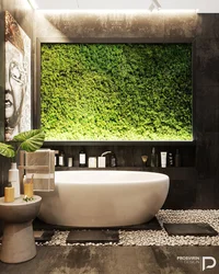 Bathroom with moss design