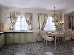 Kitchen living room with windows on different walls photo