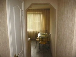 Corridor leading into the kitchen without doors design photo