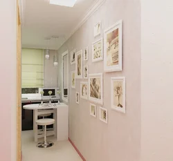 Corridor leading into the kitchen without doors design photo